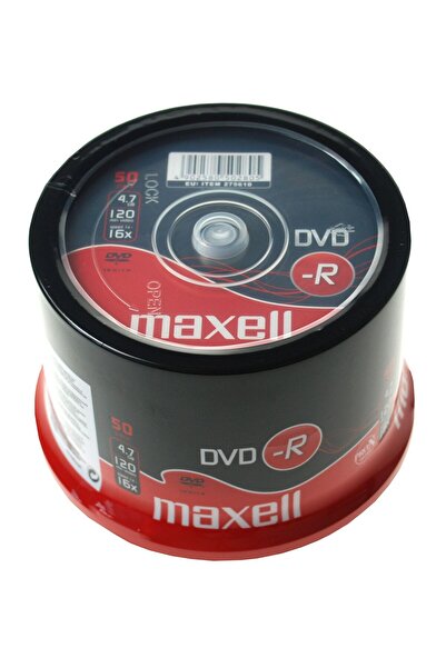 Maxell DVD-R, 4.7Gb, 16X, Maxell, Cutie pentru prăjituri, 50 buc -275610.40.TW
