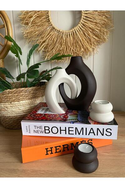 Porselian Set de vază și suport pentru lumânări Boemă Ipoză