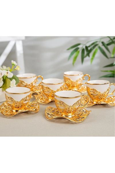 E orient Turkish Coffee Presentation Set Metal Coffee Cup Set Arabic Coffee Cup