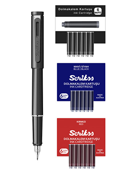 Scrikss WizDesign PUNTO DOLMAKALEM SİYAH, ÖZEL KUTU (MAVİ - MOR - YEŞİL KARTUŞ)