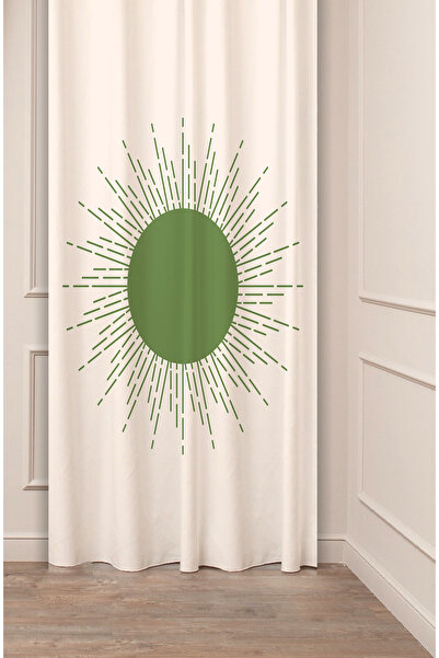 GREENDECOR Sun Bohemian Minimalist Beige Cream Patterned Special Design Digit...
