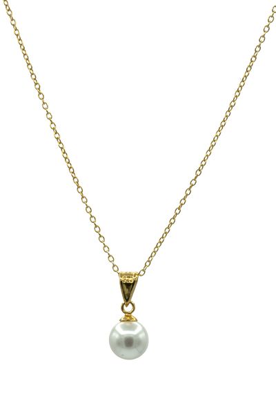 OEM Colier din argint placat cu Aur 24K pandant Perla - 38 cm - Unisex