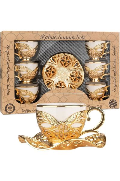E orient Turkish Coffee Presentation Set Metal Coffee Cup Set Arabic Coffee Cup