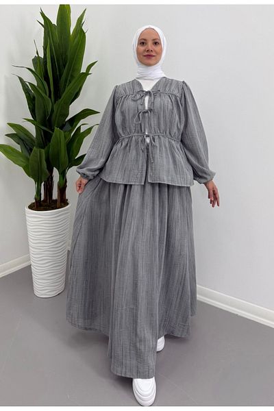 VOLT CLOTHİNG Premium Linen Lined Skirt Suit