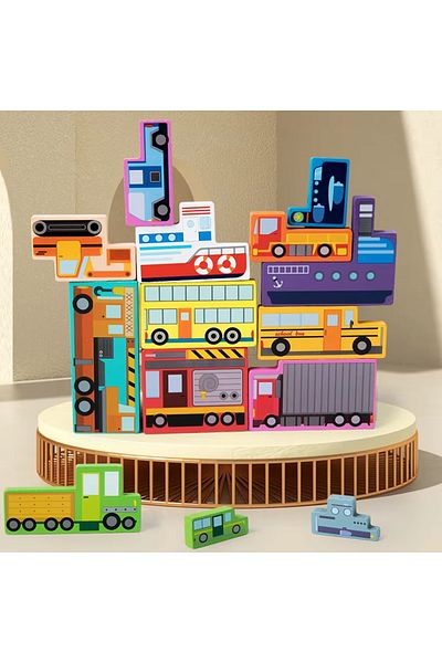 Noname Wooden Puzzle - Tetris - Vehicles