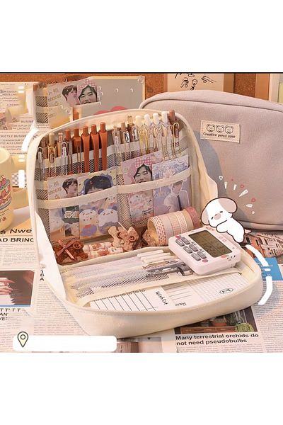 womistore Θήκη για στυλό Kavai Κουτί μολυβιών πολλαπλών λειτουργιών πολλαπλών τμημάτων