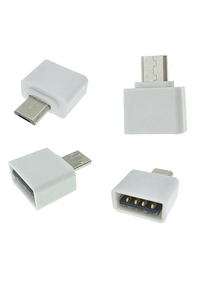 OEM OTG adapter USB 2.0 female to microUSB male, power, connection and data transfer, white