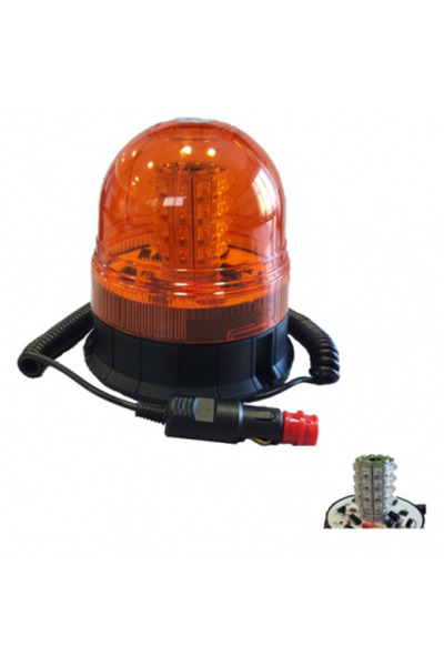 JBM Semafor intermitent cu LED-uri, bază magnetică 12-24V, JBM