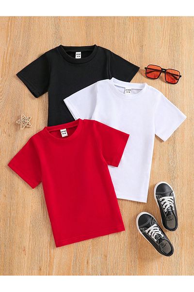 Let's Wear Βαμβακερό μπλουζάκι για αγόρια και κορίτσια με γιακά ποδηλάτου