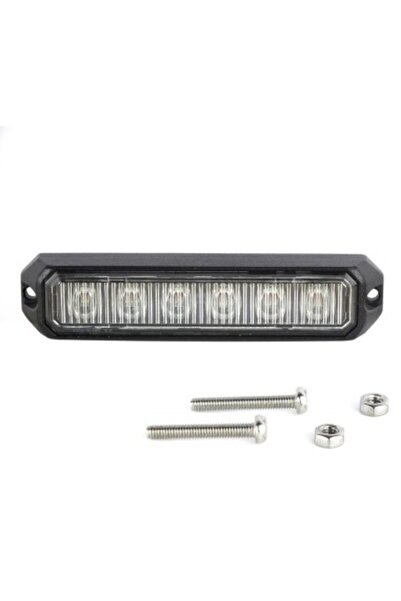 Xenon Bright Lampă de avertizare stroboscopică roșie 12/24v cu 6 LED-uri 52026-6K-RED