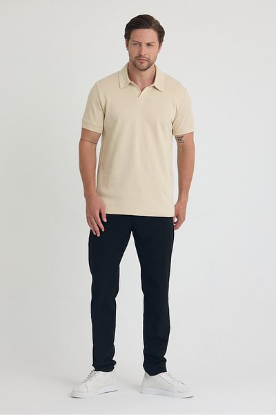 BABBOSS 2-Piece Linen Trousers and Polo-Neck T-Shirt