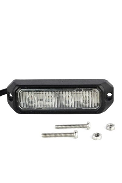 Xenon Bright Lampă de avertizare stroboscopică cu lumină portocalie 12/24v cu 4 LED-uri 52026-4K-AMBER