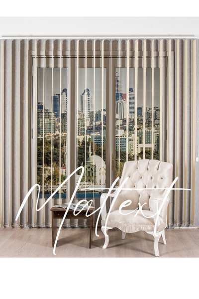 MATTEXT MEKANİK PERDE SİSTEMLERİ Krem Kumaş Dikey Perde Döndürülebilen Tam Açık Ya Da Tam Kapalı Kumaş Dikey