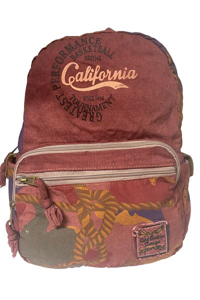 Old Cotton Quality Colorful Vintage Design Daily Backpack Trip School Travel Bag 31 cm X 41 cm