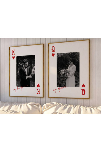 POSTER Kişiye Özel Iskambil Kart / Sevgiliye, Evlilik Yıldönümü, Çerçevesiz Tek