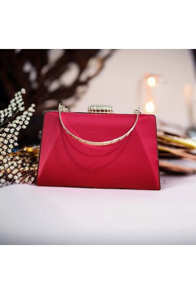 Telli Art Red Evening Dress Bag - with Chain