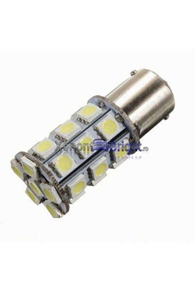 Xenon Bright LED roșu auto 24V BA15S 27 SMD cu pini simetrici la 180 de grade