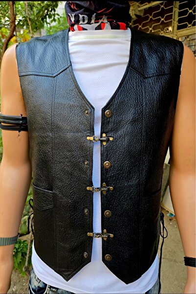 ArdaStilDeri سترة دراجة نارية من الجلد السميك الأصلي