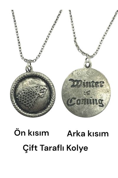 Herşey Nota Game of Thrones Style Double Sided Unisex Necklace – Custom Design with 60 cm Chain, Legendary Symbols