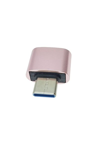 OEM OTG adapter USB 2.0 female to USB type C male, aluminum housing, power and data transfer, pink