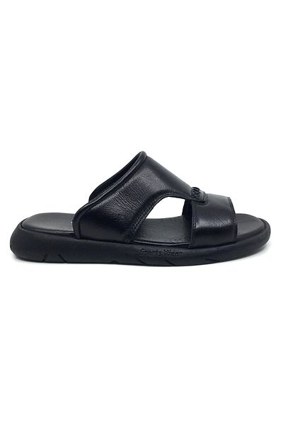 Taşpınar Ayakkabı 100% Genuine Leather Inside and Outside Orthopedic Men's Summer Comfortable Seamless Slippers 40-45