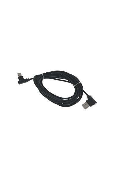 OEM Cablu USB 2.0 la USB tip C, unghi de 90 de grade la ambele capete, lungime 300 cm, teacă textilă, negru