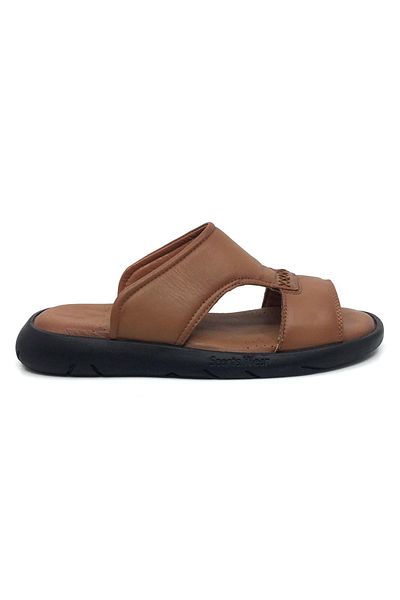 Taşpınar Ayakkabı 100% Genuine Leather Inside and Outside Orthopedic Men's Summer Comfortable Seamless Slippers 40-45