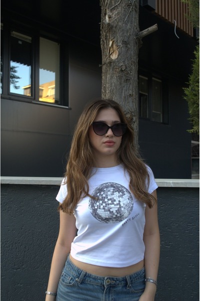 MODA Disko topu baskılı T-Shirt