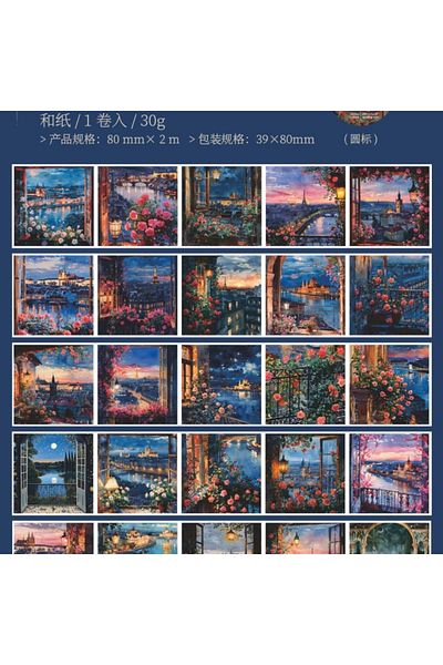 İthal H13-2M Long Loop Assembly Landscape Washi Tape - Number : 2
