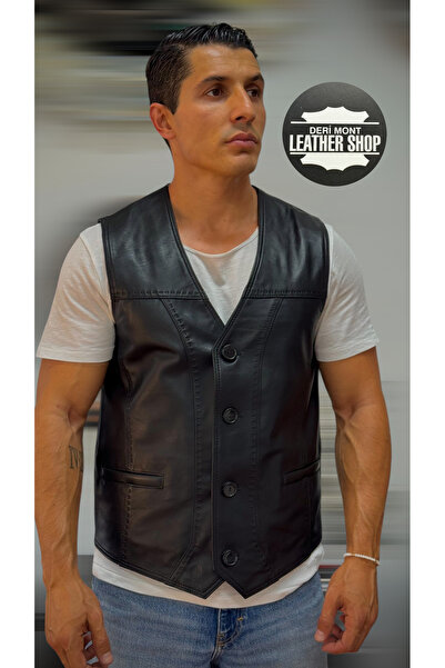 derimont سترة جلدية كلاسيكية سوداء من جلد الخراف الأصلي سترة جلدية كلاسيكية س...