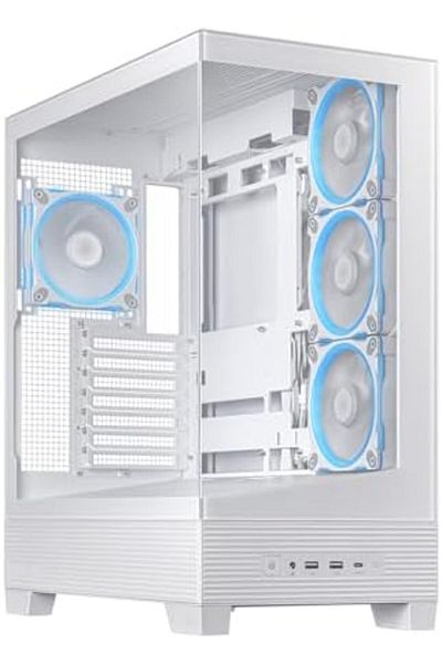 ASUS Computer Case A31 Plus TG ARGB Transparent Side Glass for Cable Management with Adjustable RGB Light
