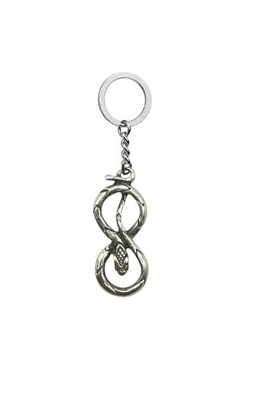 Herşey Nota Unisex Keychain with S-Shaped Python Figure – Original Design with Intuition and Protection Theme
