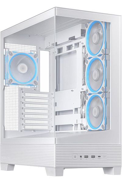 ASUS Computer Case A31 Plus TG ARGB Transparent Side Glass for Cable Management with Adjustable RGB Light