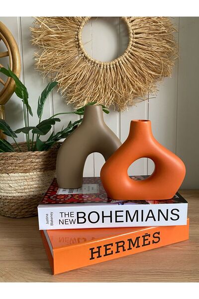 Porselian Double Bohemian Vase Double Color