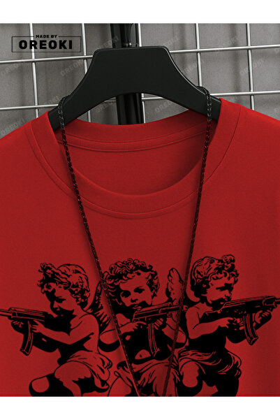 EFFRENATU Children of Heaven Printed Cotton Unisex Redt-Shirt-Black Shorts Set