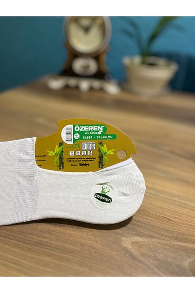 Özeren Çorap Men's Bamboo Seamless Anti-Slip Silicone Ballerina Socks Set of 3