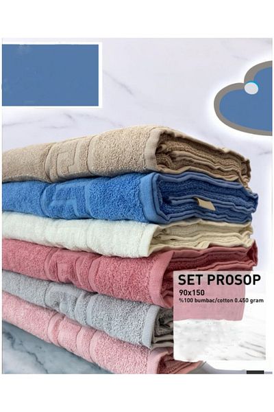 Star Fashion Set 6 prosoape Premium, hoteliere, 100% bumbac, densitate 450 g/mp