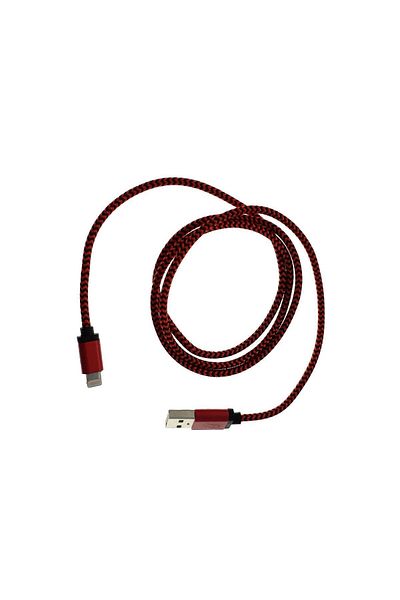 OEM Usb 2.0 To Lightning Cable - Red/Black Textile Sheath, 100cm - Durable & Fast