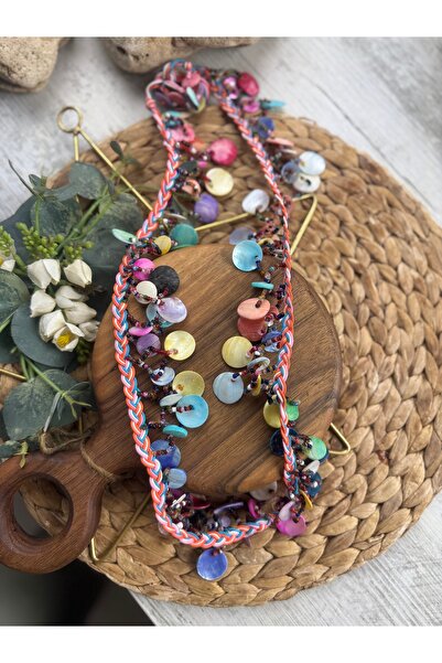 SEDEF TAKI El yapımı Uzun doğal taşlı kolye