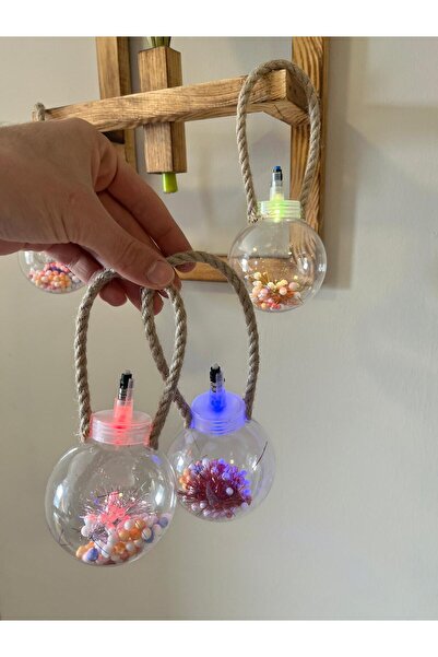 Genel Markalar Hasır İpli Şeffaf Küre Led Işıklı