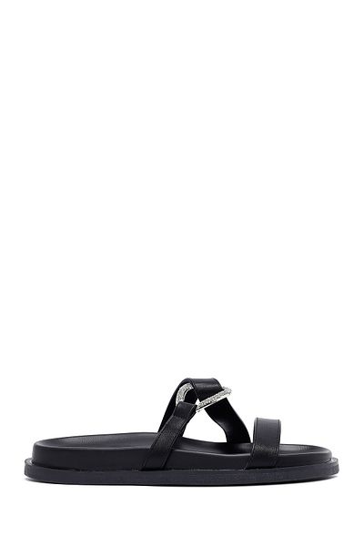 Derimod Women's Black Stone Slippers 25Sfe451218