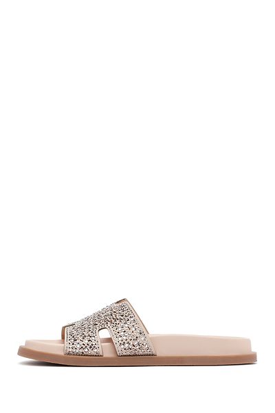 Derimod Women's Pink Stone Slippers 25Sfe451014