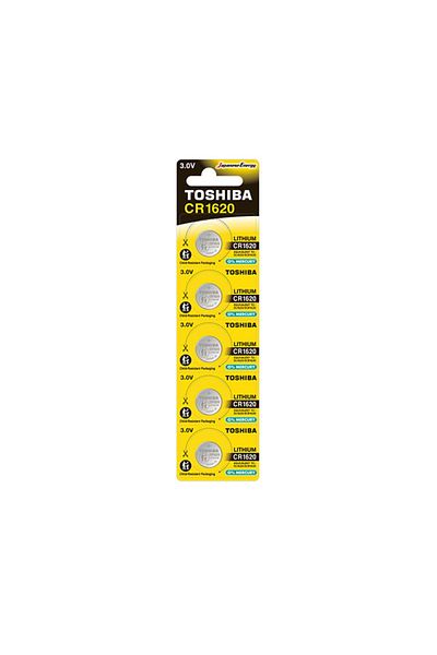 Toshiba Set de 5 baterii litiu 3V CR1620, tip monedă, Toshiba 10810, în blister