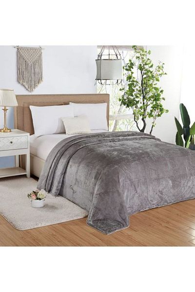 Moon Single Bed Blanket with Soft Flannel Design, Silver, 200x160cm