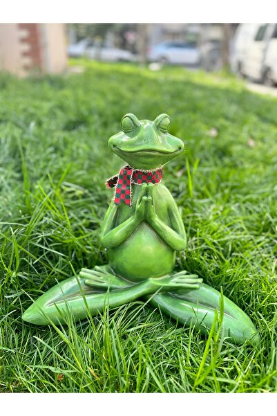 Bypinaryuksel Yoga Yapan Kurbağa Heykeli ,Yogacı Kurbağa Bahçe Dekorasyon Ürünü