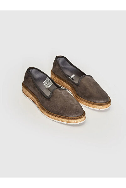 LC Waikiki Anthracite Women's Suede Classic Shoes