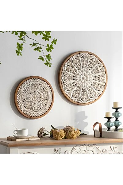 Genel Markalar Oyma Lotus Desenli Ahşap Duvar Paneli