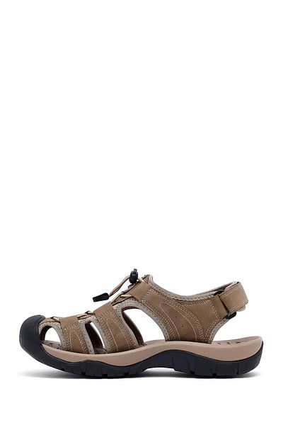 Derimod Men's Beige Leather Outdoor Sandals 25Sfd695914