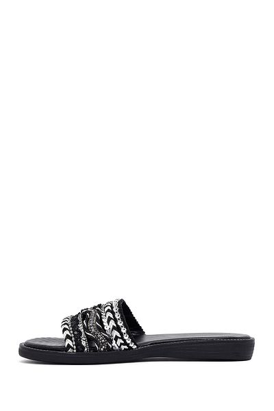 Derimod Women's Black Stone Slippers 25Sfe463814