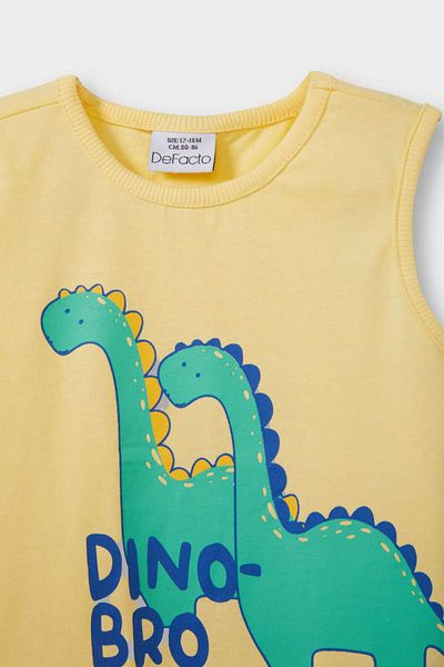 DeFacto Baby Boy Crew Neck Dinosaur Printed Undershirt E1253A525Hs